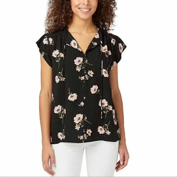 Buffalo Ladies' Flutter Sleeve Floral Top - Picture 3 of 4